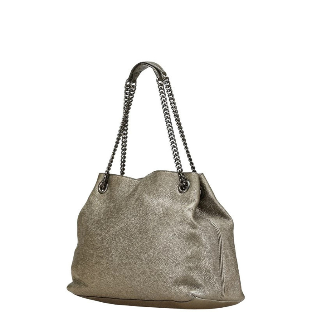 Gucci Bag Leather Interlocking GG Soho Chain Shoulder Gold